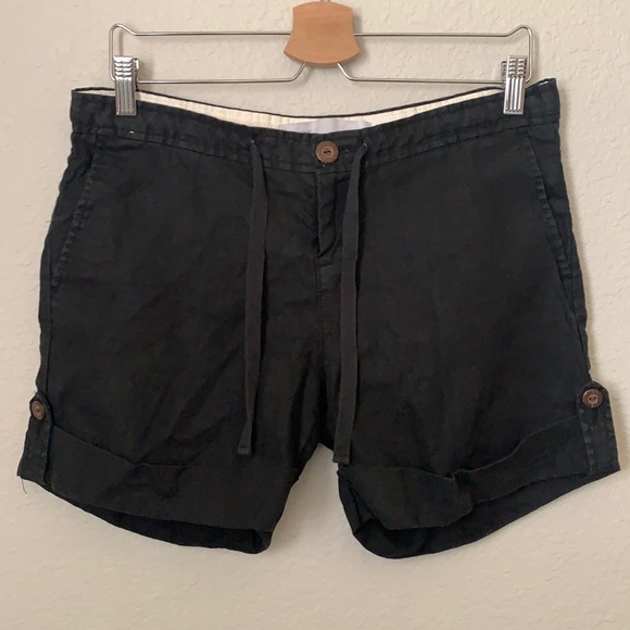 Old Navy Pants - OLD NAVY black linen rolled shorts